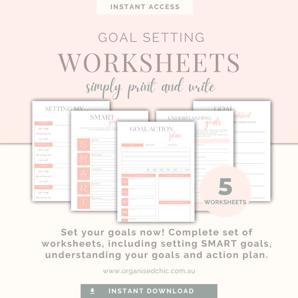 goal setting worksheets printable