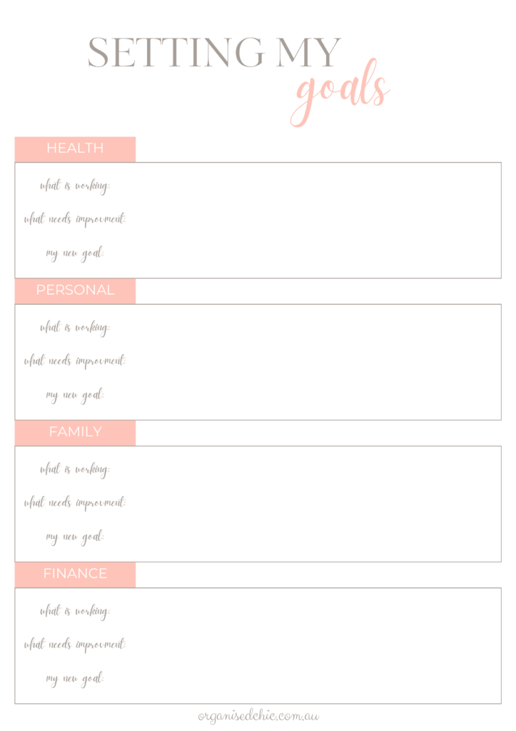 goal setting worksheet for setting goals