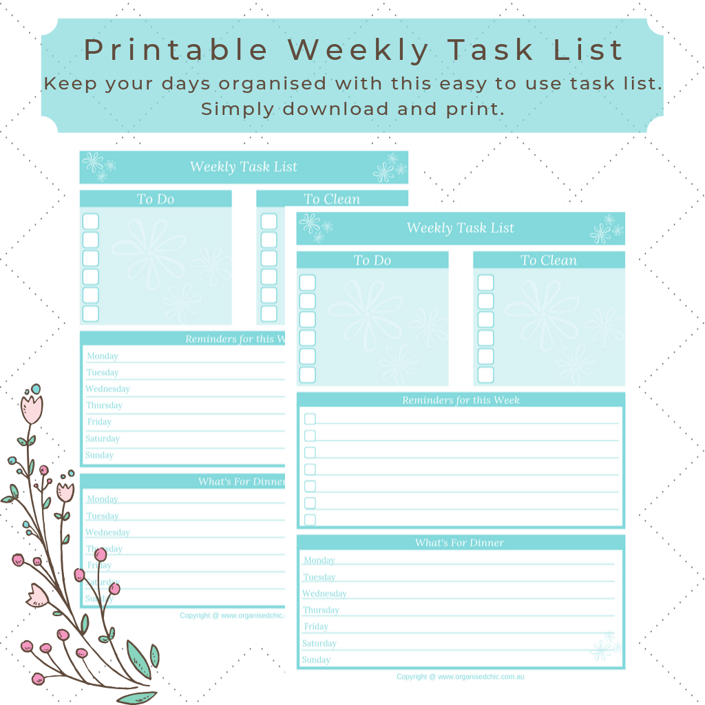 Weekly Task List Printable