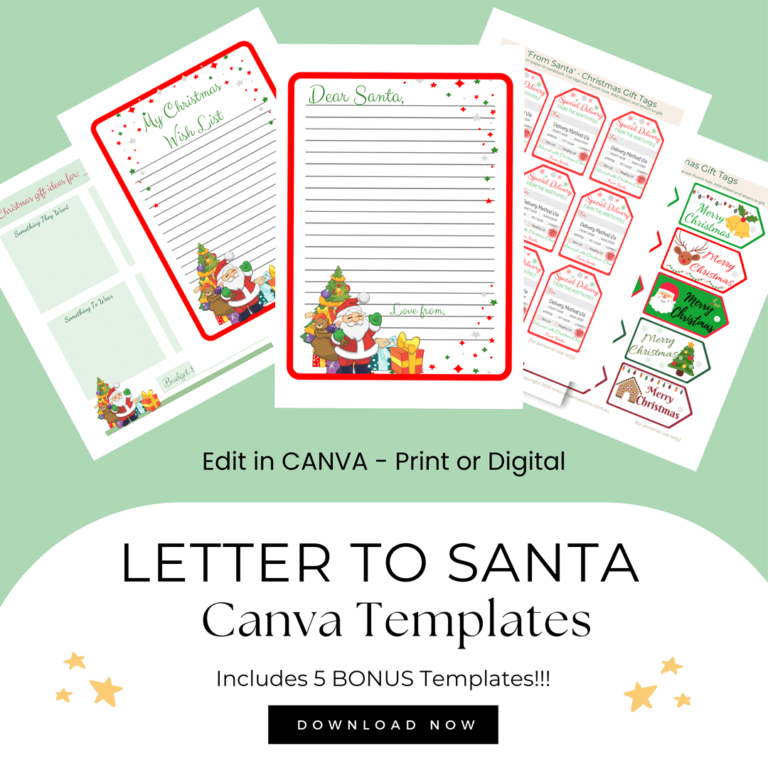 printable letter to Santa pack for kids